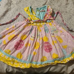 Girls gently used Jelly the Pug Easter dress size 4T #117